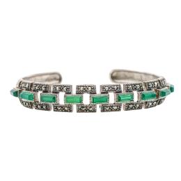PULSERA ESCLAVA CON MARQUESITAS Y CRISOPRASAS