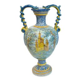 JARRÓN DE CERÁMICA TALAVERA DE MEDIADOS DE SIGLO XX