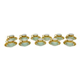 ONCE TAZAS Y PLATOS EN PORCELANA DE LIMOGES
