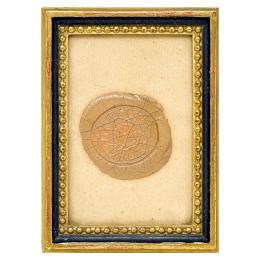 SELLO DE LACRE ENMARCADO DE 1855