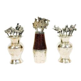 DOS PORTAPINCHOS DE PLATA DEL ÚLTIMO TERCIO S. XX