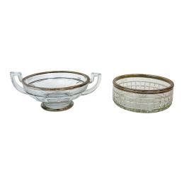 DOS CENTROS DE MESA EN CRISTAL DEL PRIMER TERCIO DEL S.XX