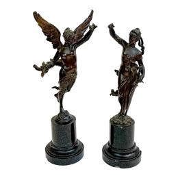 PAREJA DE FIGURAS ALEGÓRICAS DEL SIGLO XIX