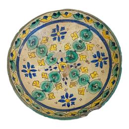 PLATO DE CERÁMICA POLICROMADA DEL S.XIX