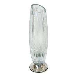 JARRÓN DE CRISTAL Y BASE DE PLATA DE MEDIADOS DE S. XX