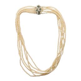 COLLAR GARGANTILLA CON PERLAS CULTIVADAS, AÑOS 60-70