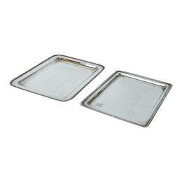 DOS PEQUEÑAS BANDEJAS DE PLATA DE MEDIADOS DE SIGLO XX