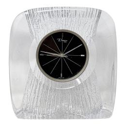 RELOJ DE SOBREMESA DE CRISTAL DAUM, AÑOS 70
