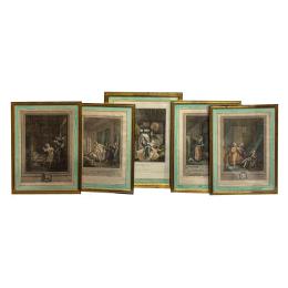 COLECCIÓN DE CINCO LITOGRABADOS FRANCESES DEL S. XIX