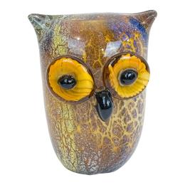 BUHO EN CRISTAL DE MURANO DEL ÚLTIMO CUARTO DE SIGLO XX