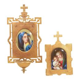 BENDITERA Y MEDALLÓN RELIGIOSO DE FINALES DEL S.XIX