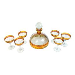 CONJUNTO LICORERO EN CRISTAL DE LA SEGUNDA MITAD DEL S.XX
