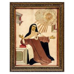 BORDADO ENMARCADO DEL SIGLO XIX