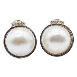 PENDIENTES CON PERLAS MABÉ Y BRILLANTES