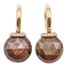 PENDIENTES LARGOS CON ÁGATA SOL Y BRILLANTES