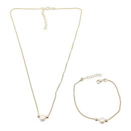 GARGANTILLA Y PULSERA CON PERLA