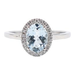 ANILLO ROSETÓN CON AGUAMARINA