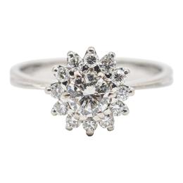 SORTIJA ROSETÓN CON BRILLANTES, AÑOS 70