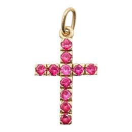 CRUZ COLGANTE CON RUBÍES