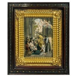 GRABADO RELIGIOSO ENMARCADO DEL S.XIX