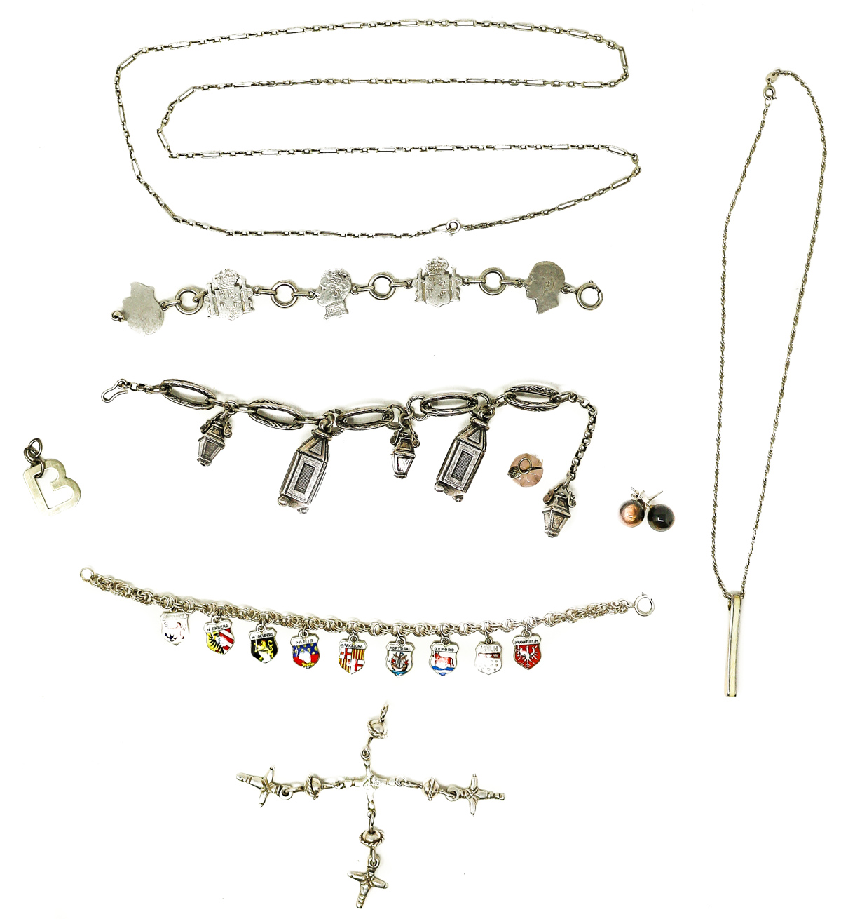 LOTE DE JOYERÍA DE PLATA Y METAL PLATEADO