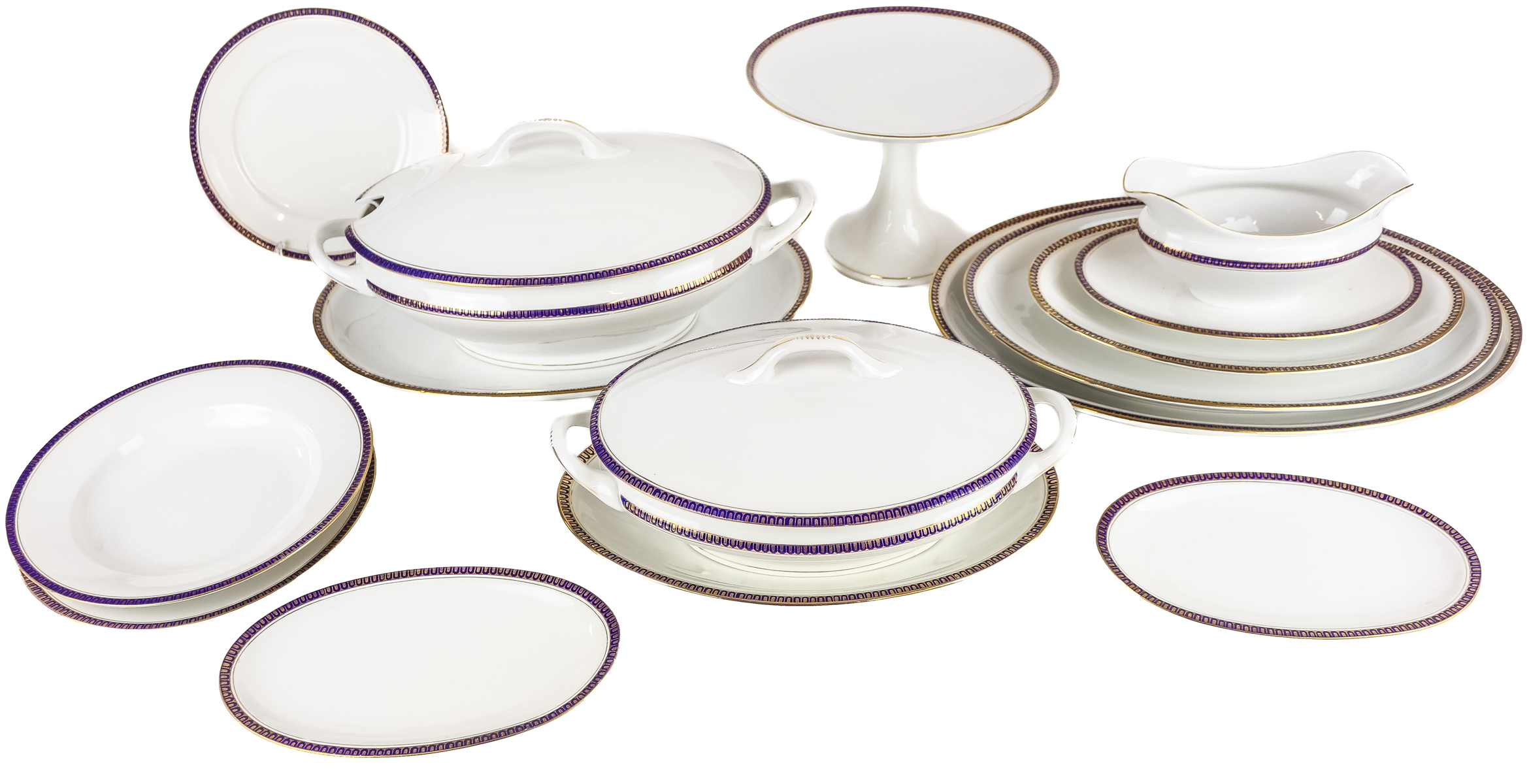 VAJILLA PARA 12 SERVICIOS EN PORCELANA CIRCA 1930