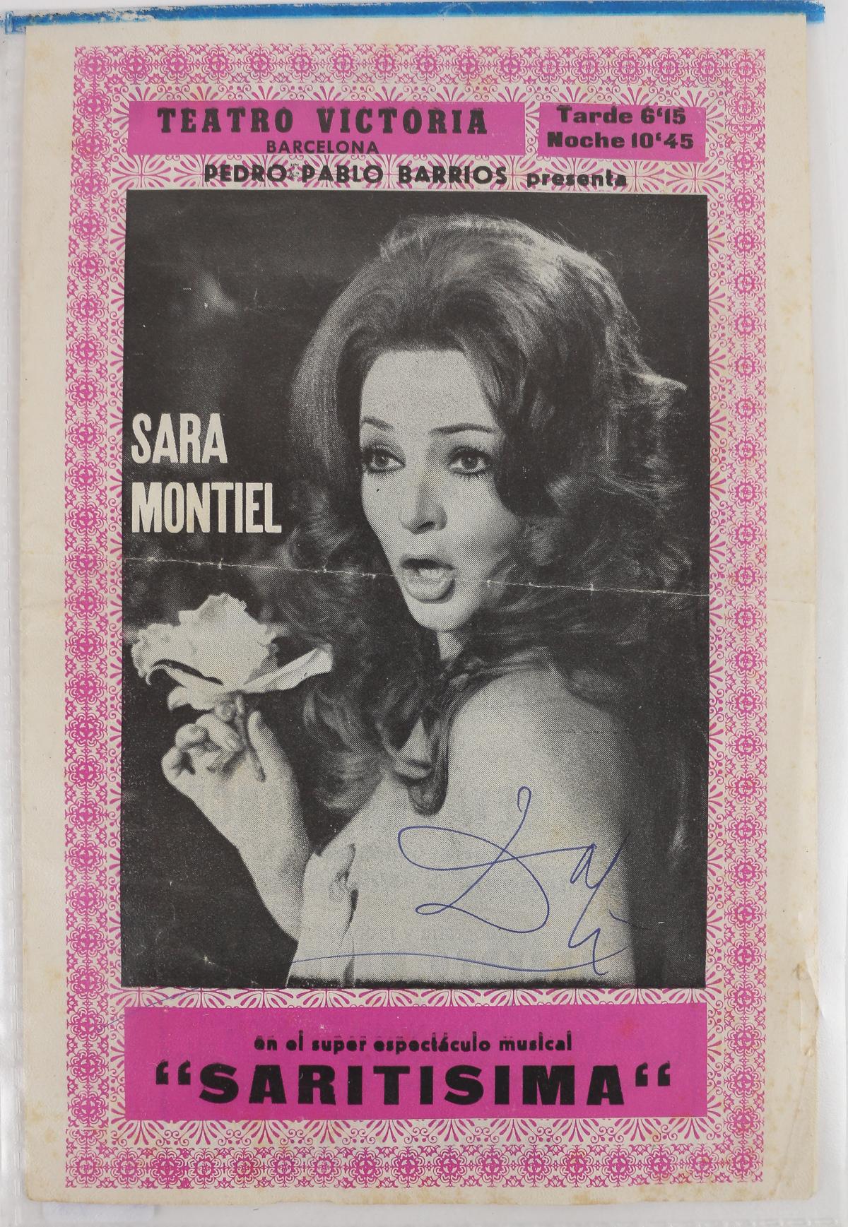 PROGRAMA DE MANO DE SARA MONTIEL FIRMADO POR DALÍ