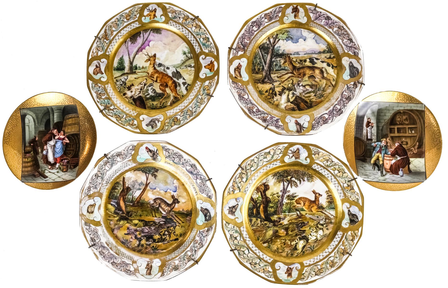 LOTE DE SEIS PLATOS EN PORCELANA