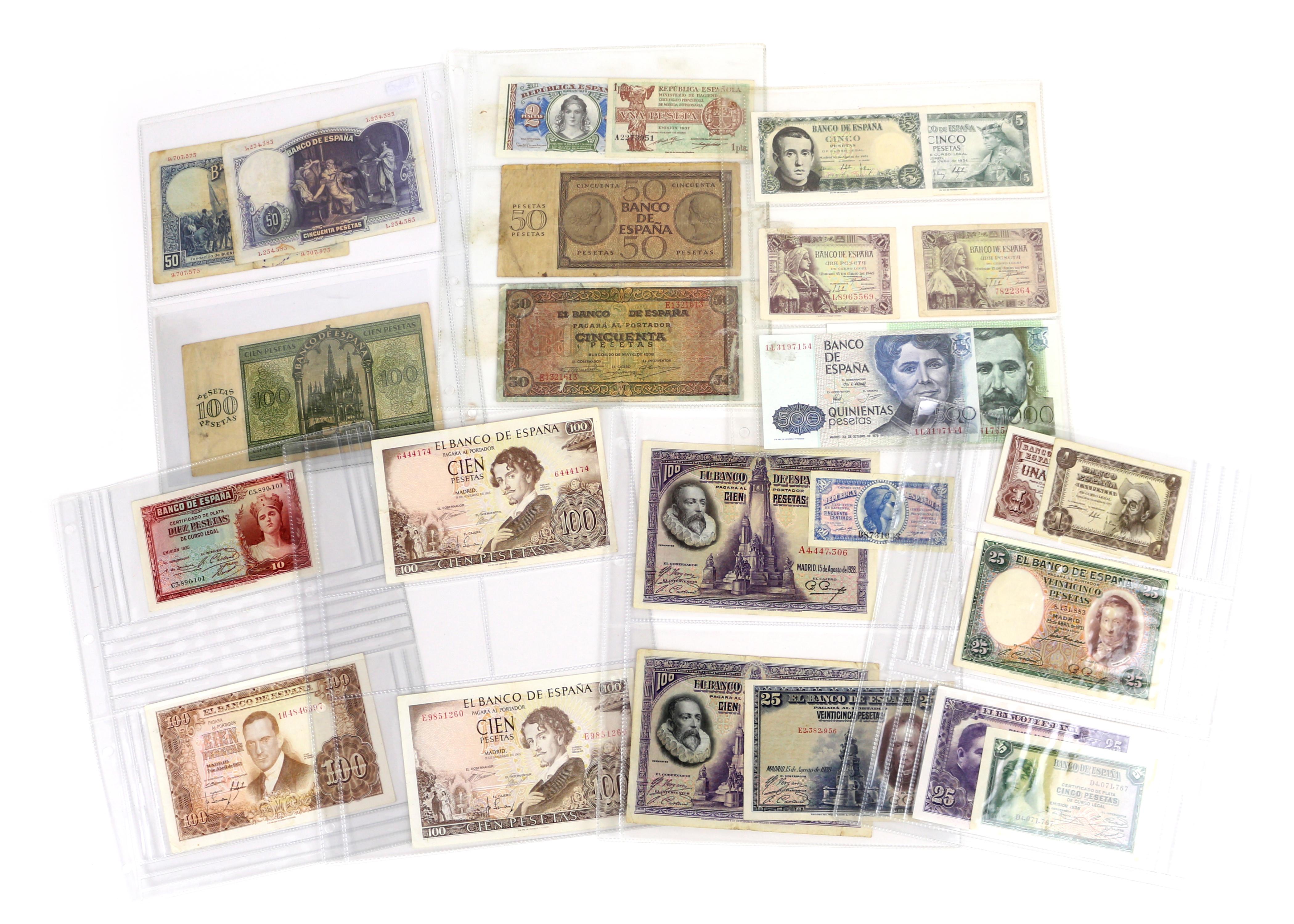 LOTE DE 26 BILLETES DE ESPAÑA