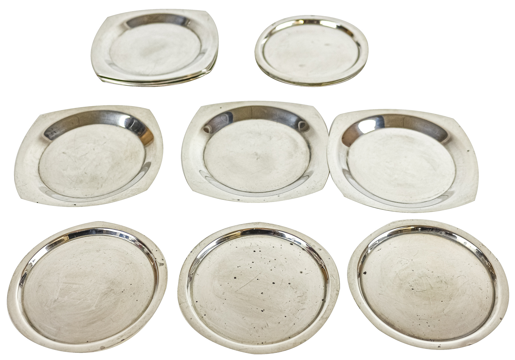 DOS CONJUNTOS DE PLATOS DE PAN EN PLATA