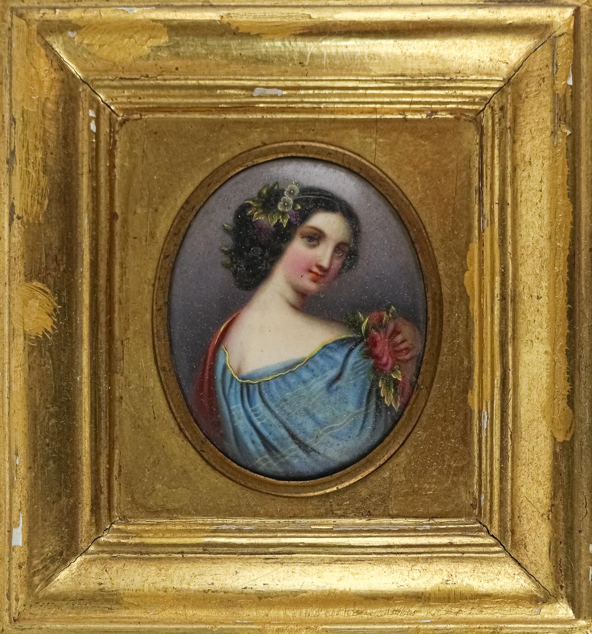 MEDALLÓN DE PORCELANA ENMARCADO