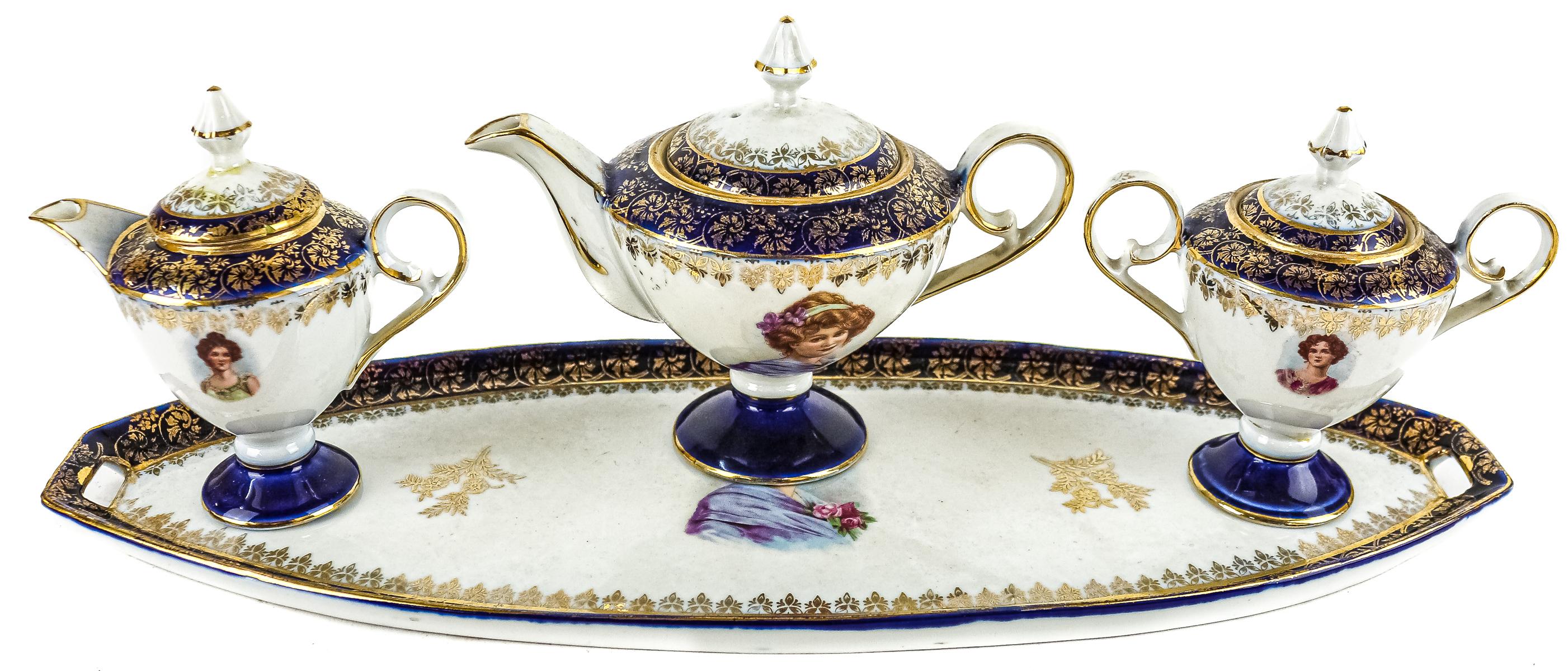 SERVICIO INDIVIDUAL PARA TÉ EN PORCELANA PPS. S.XX