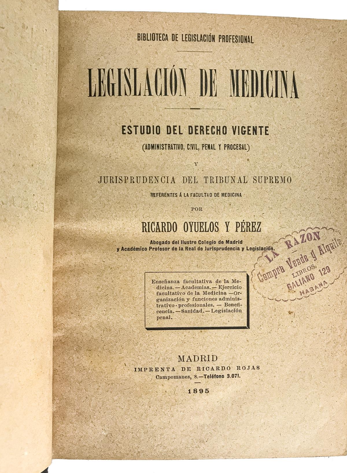 "LEGISLACIÓN DE MEDICINA"