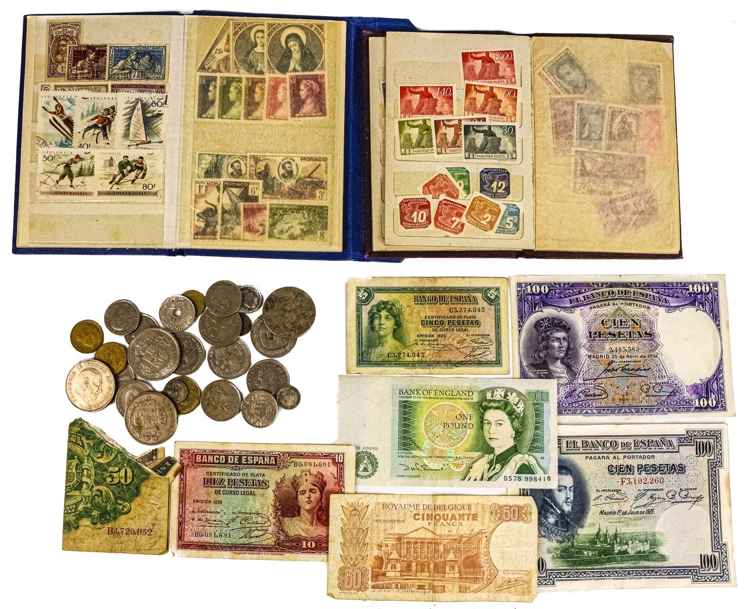 LOTE DE MONEDAS Y SELLOS