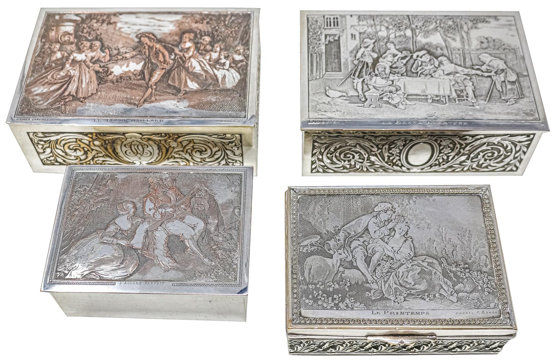 CUATRO CAJITAS DE COLECCIÓN EN METAL PRIMER TERCIO S.XX