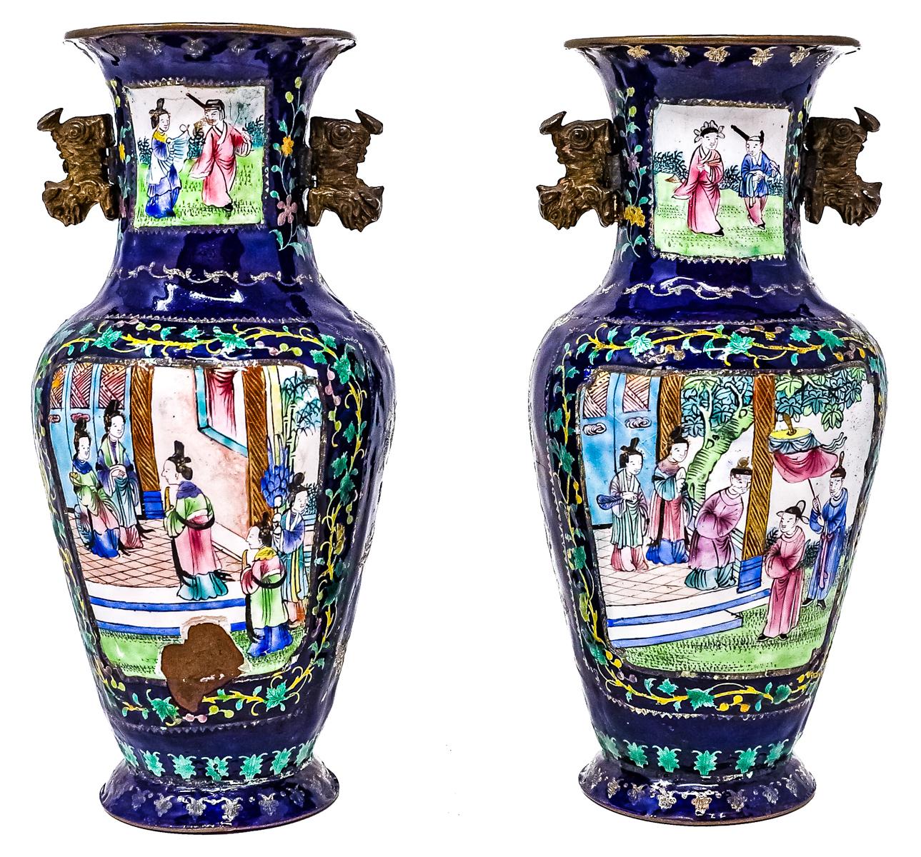 PAREJA DE JARRONES CHINOS DE PRINCIPIOS DEL S.XX