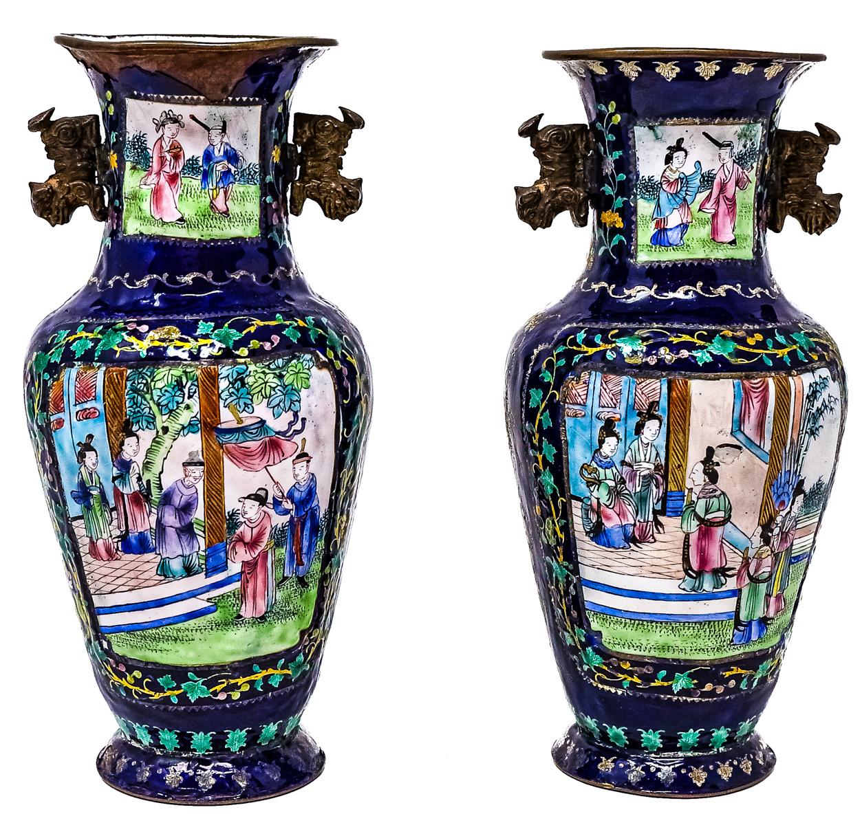 PAREJA DE JARRONES CHINOS DE PRINCIPIOS DEL S.XX