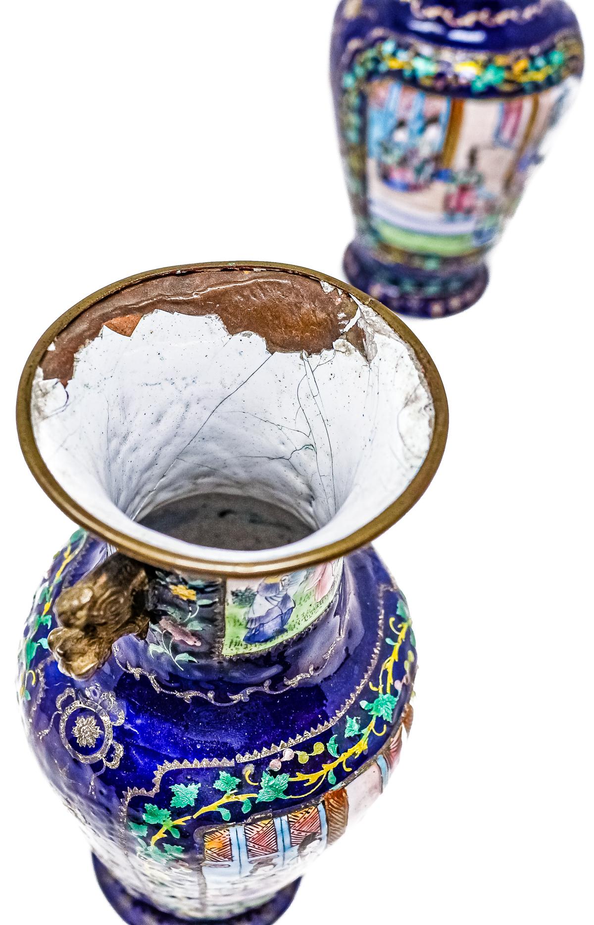 PAREJA DE JARRONES CHINOS DE PRINCIPIOS DEL S.XX