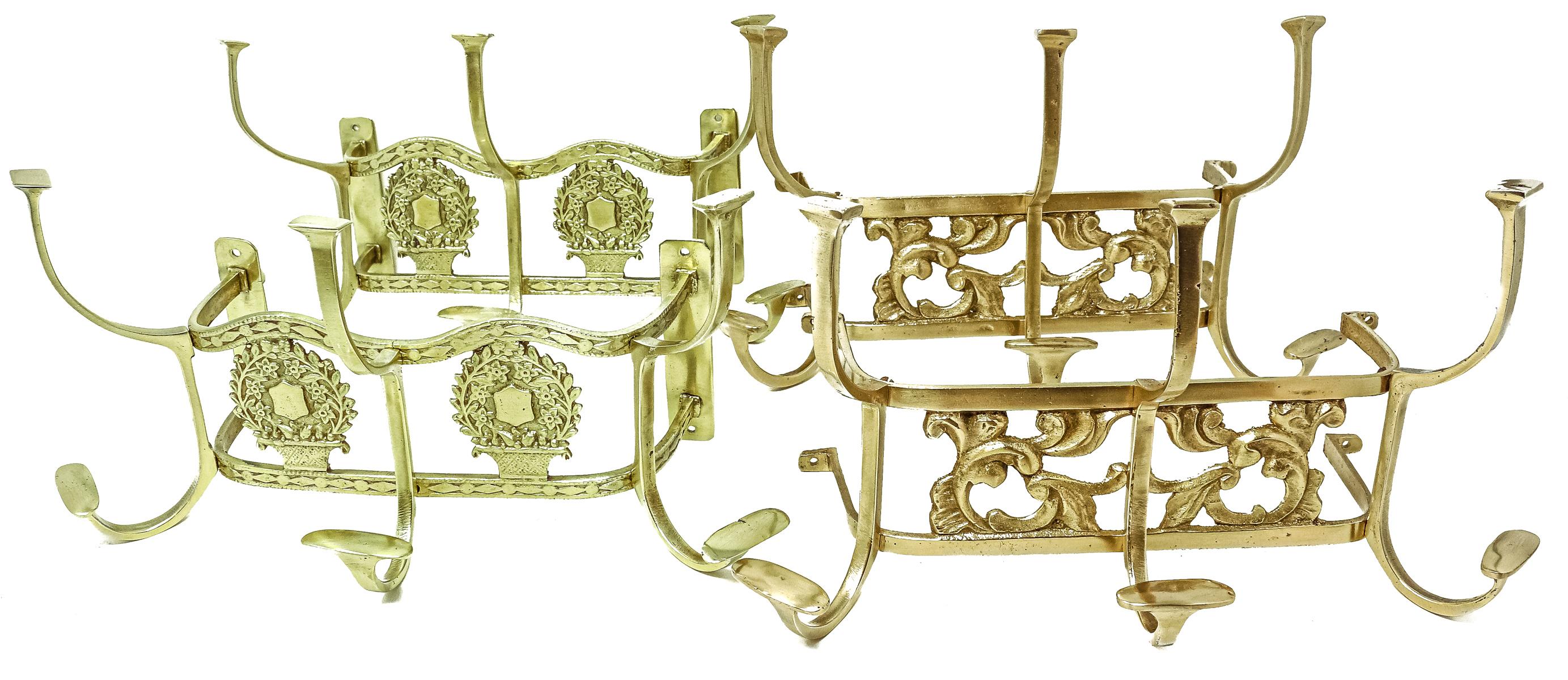 DOS PAREJAS DE PERCHAS DE BRONCE  DE PPS. DEL S.XX
