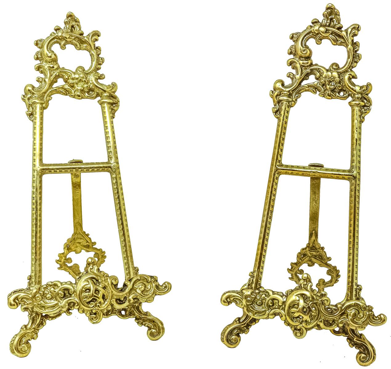 PAREJA DE PEQUEÑOS ATRILES EN BRONCE
