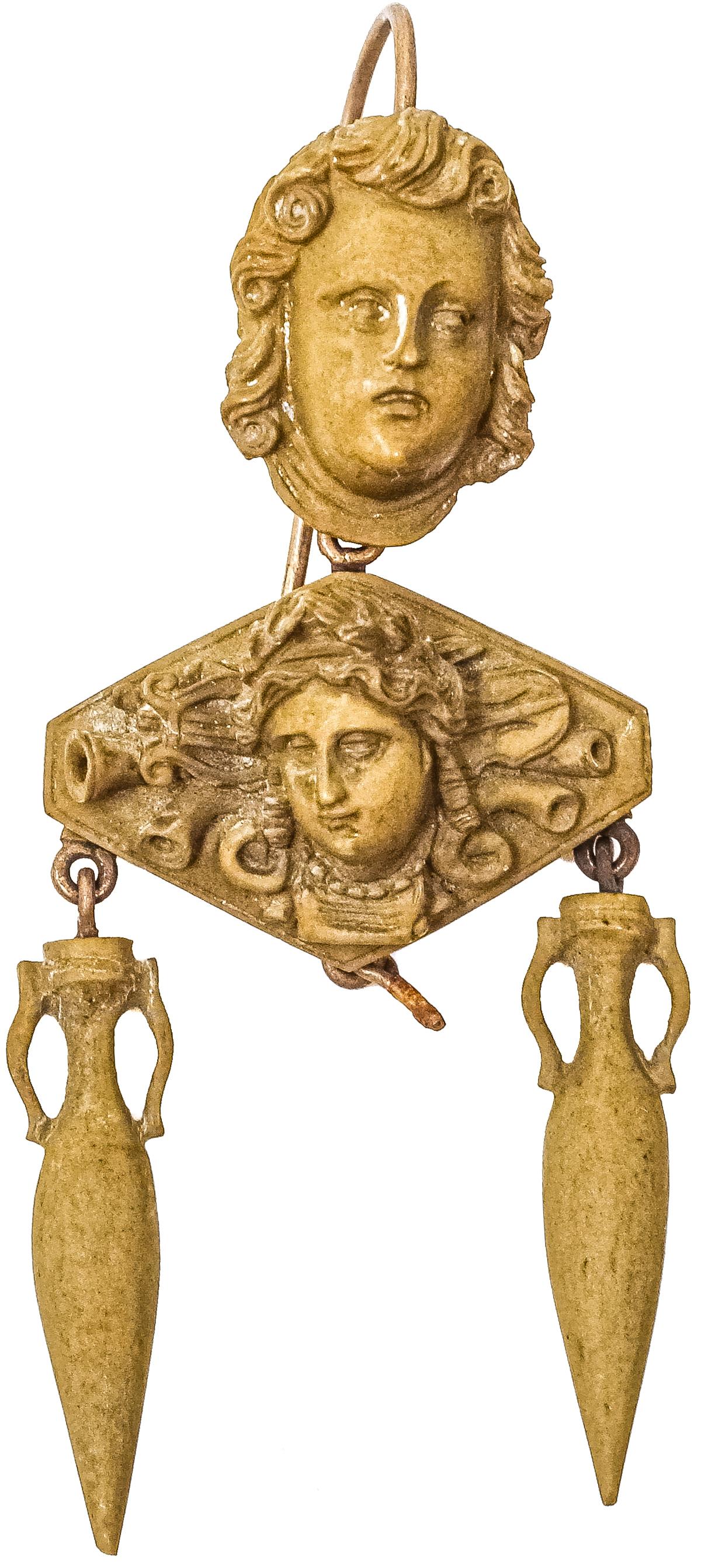 BROCHE Y PENDIENTES ITALIANOS DEL S.XIX