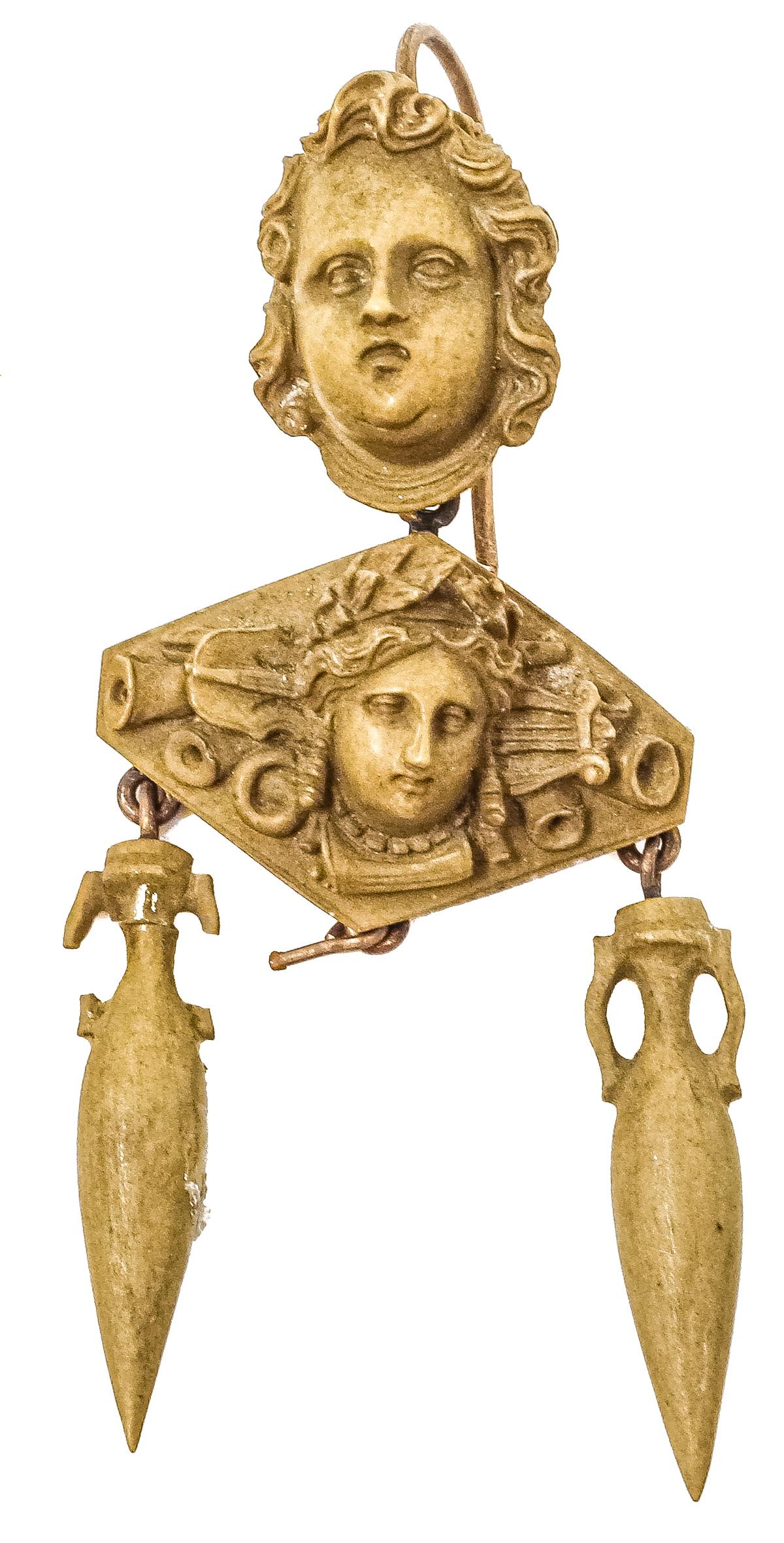 BROCHE Y PENDIENTES ITALIANOS DEL S.XIX