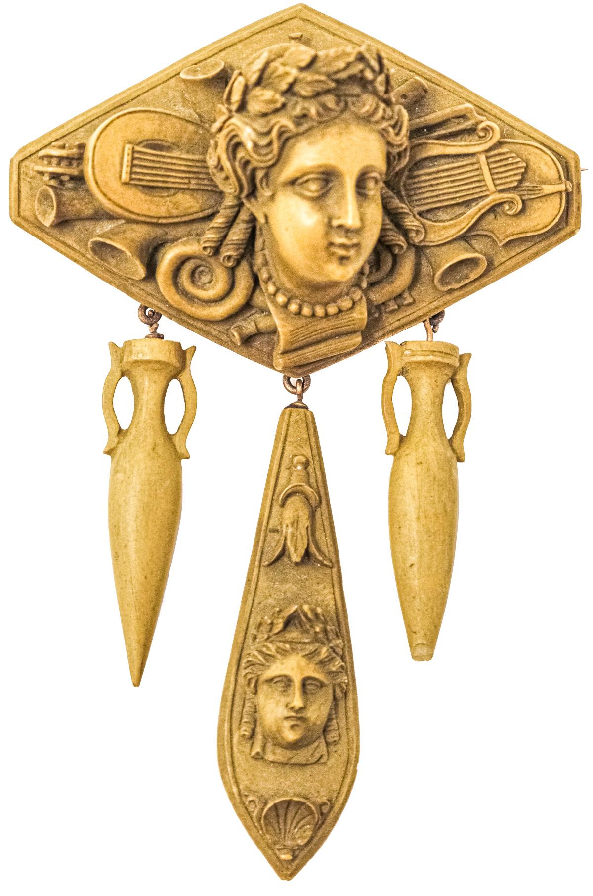 BROCHE Y PENDIENTES ITALIANOS DEL S.XIX