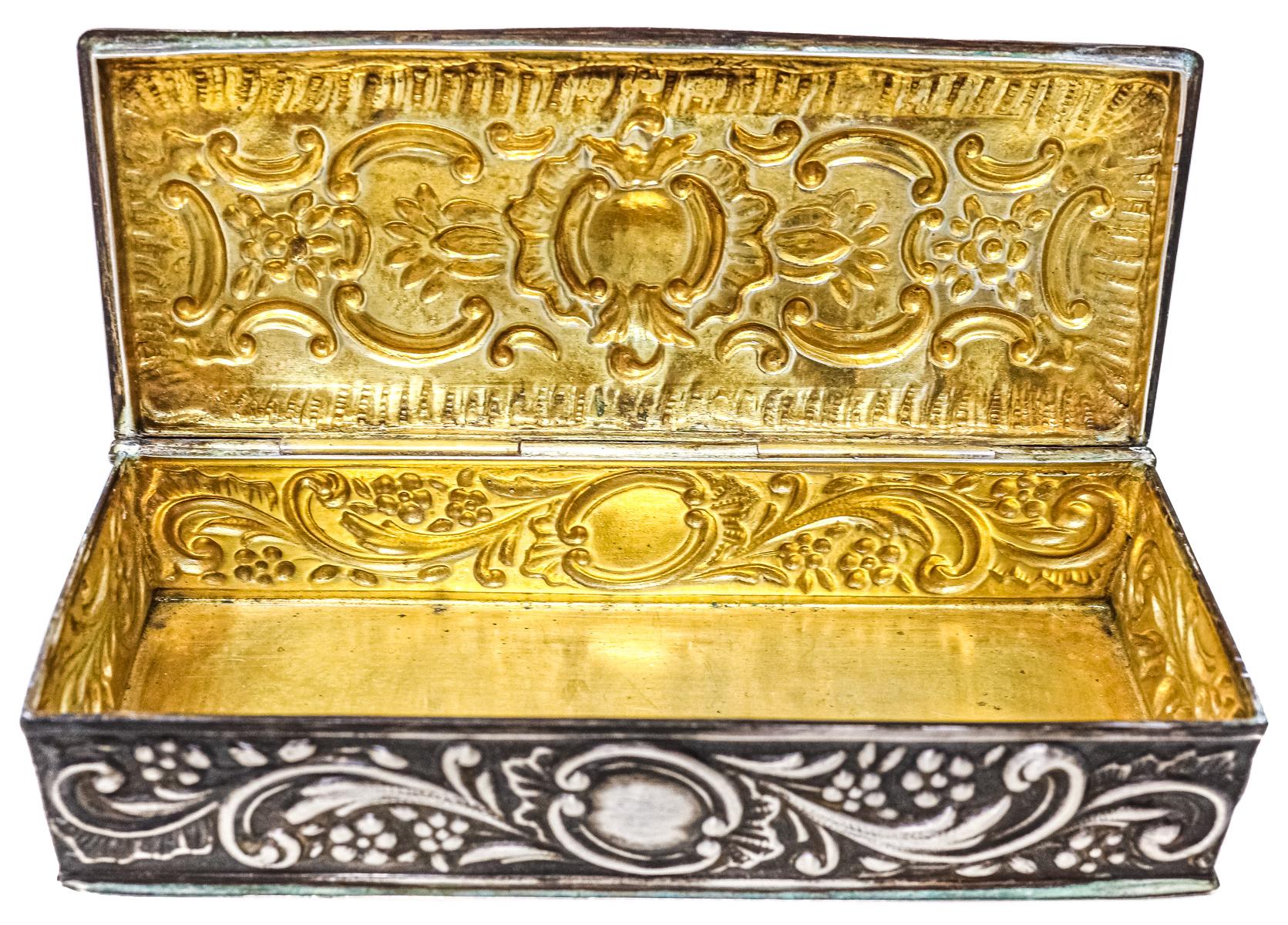 CAJA DE PLATA PORTA SELLOS DE MEDIADOS DE SIGLO XX