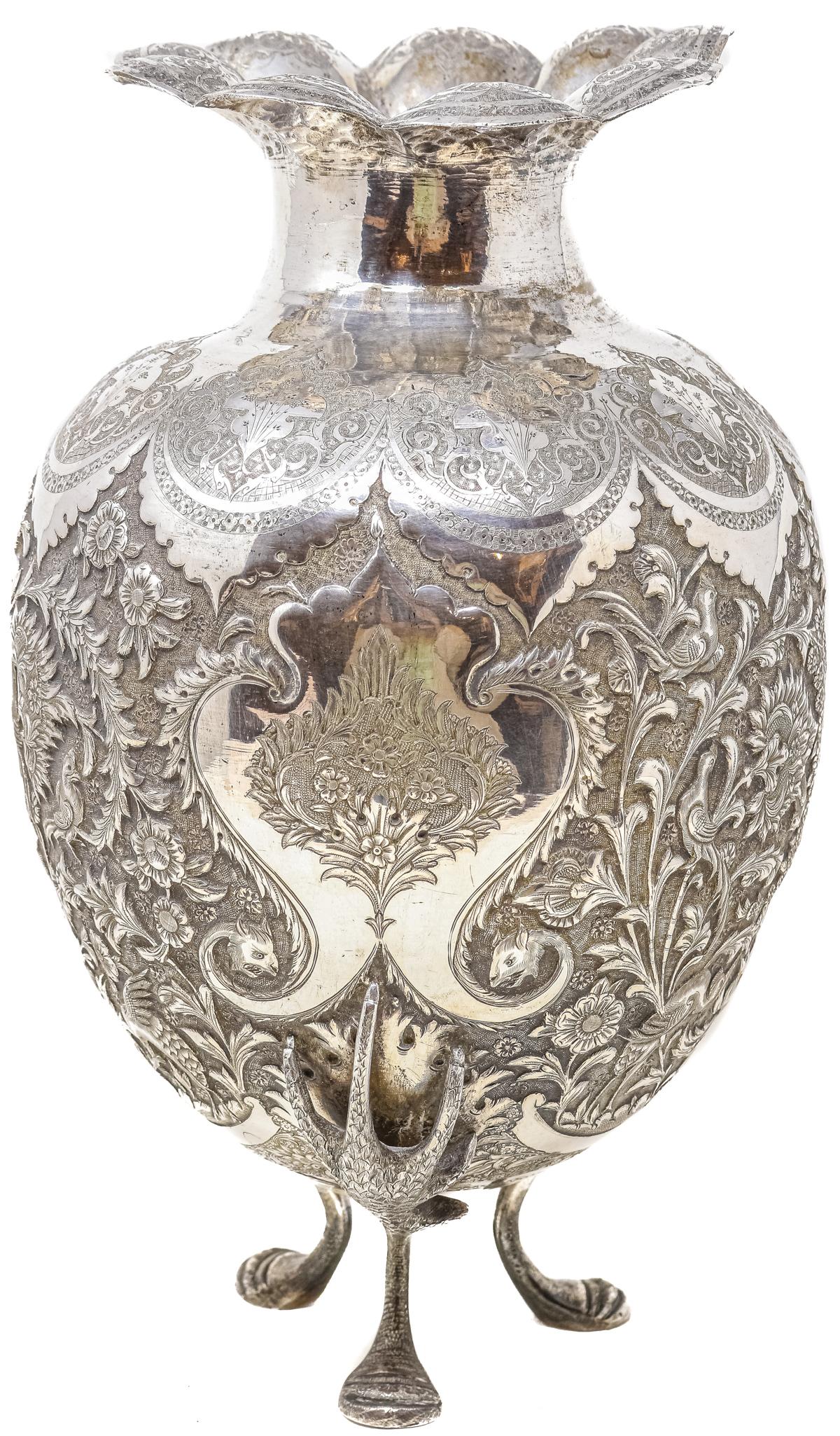 GRAN JARRÓN PLATA DE MEDIADOS DE SIGLO XX