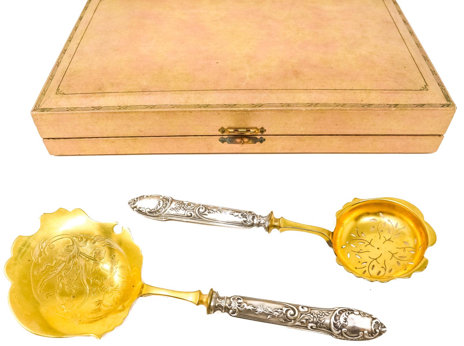 DOS CUBIERTOS DE SERVIR EN PLATA DEL PRIMER CUARTO DEL S.XX