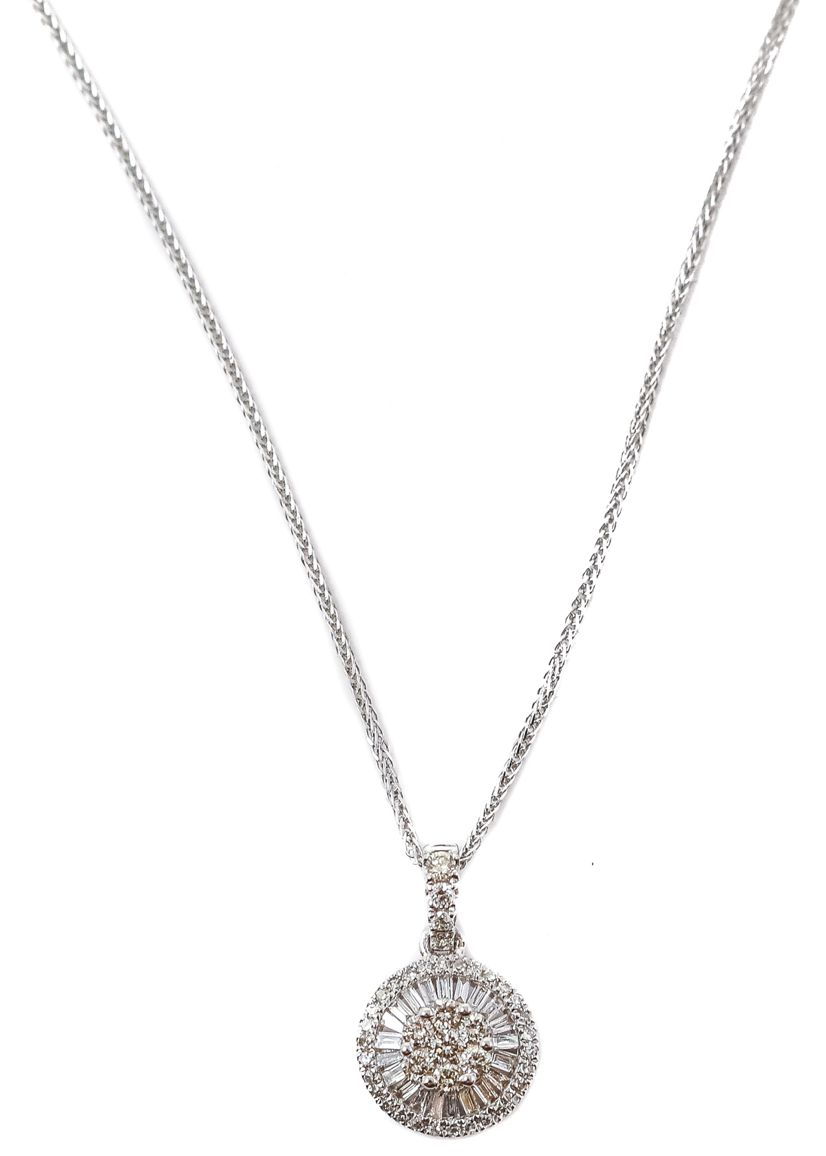 COLGANTE ROSETÓN CON BRILLANTES Y DIAMANTES