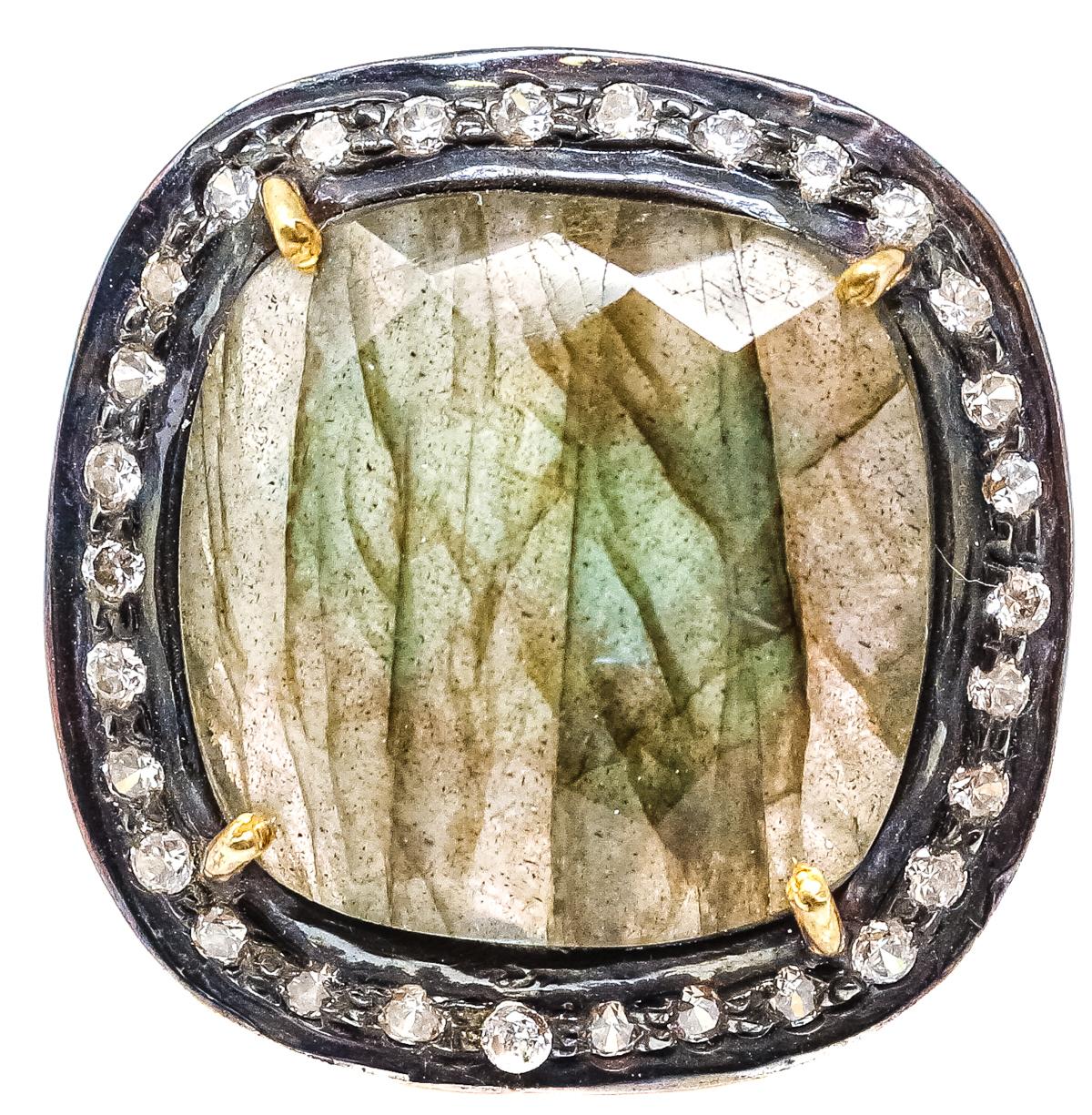 ANILLO DE PLATA CON LABRADORITA