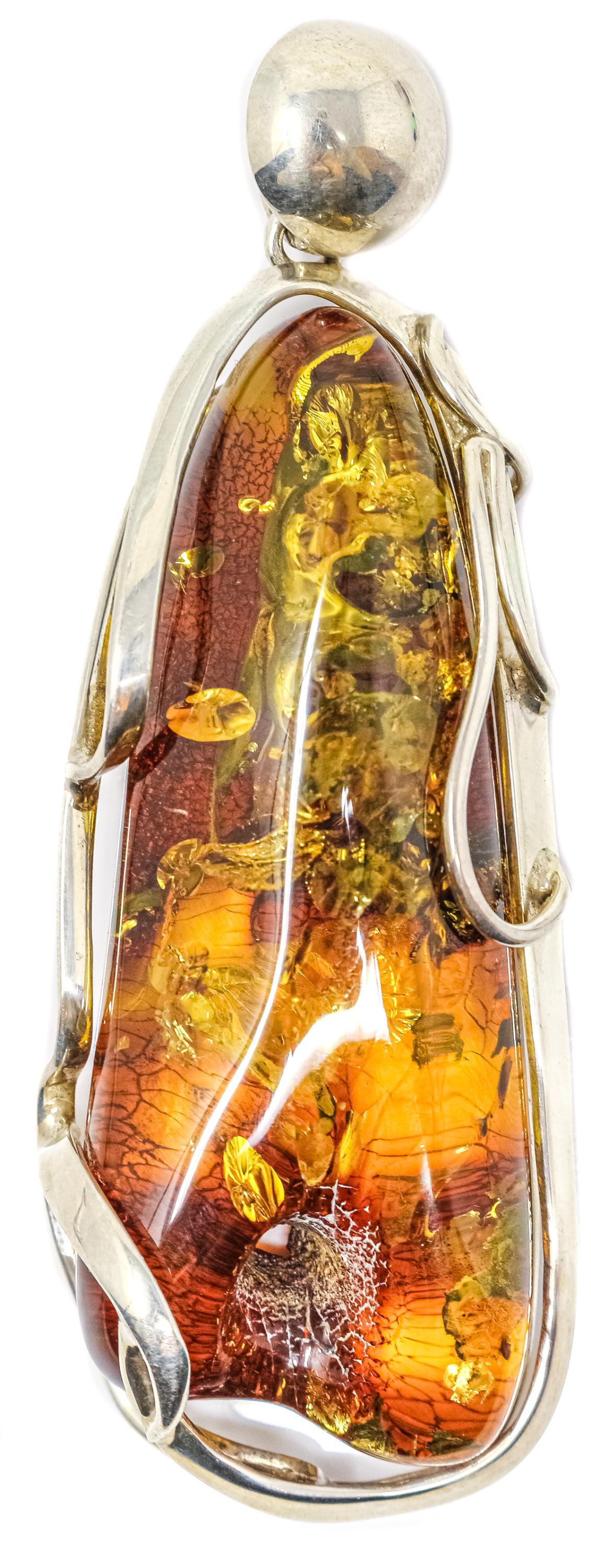 COLGANTE DE ÁMBAR Y PLATA
