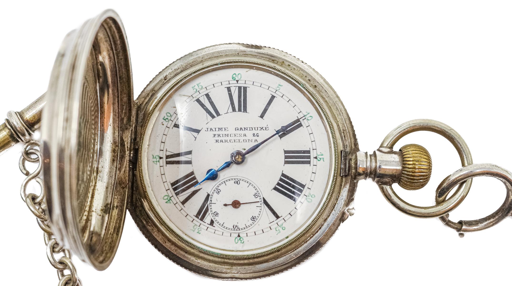 RELOJ DE BOLSILLO CON LEONTINA DEL S.XIX